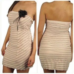 NWT Blush Pink Strapless Ruffle Dress Size S